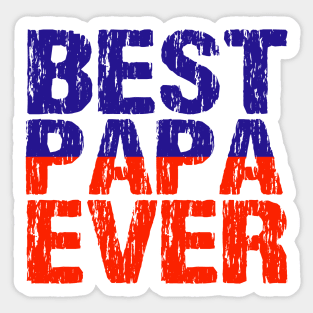 Best Papa Ever Haitian Creole Dad Father Haiti Flag Distressed Sticker